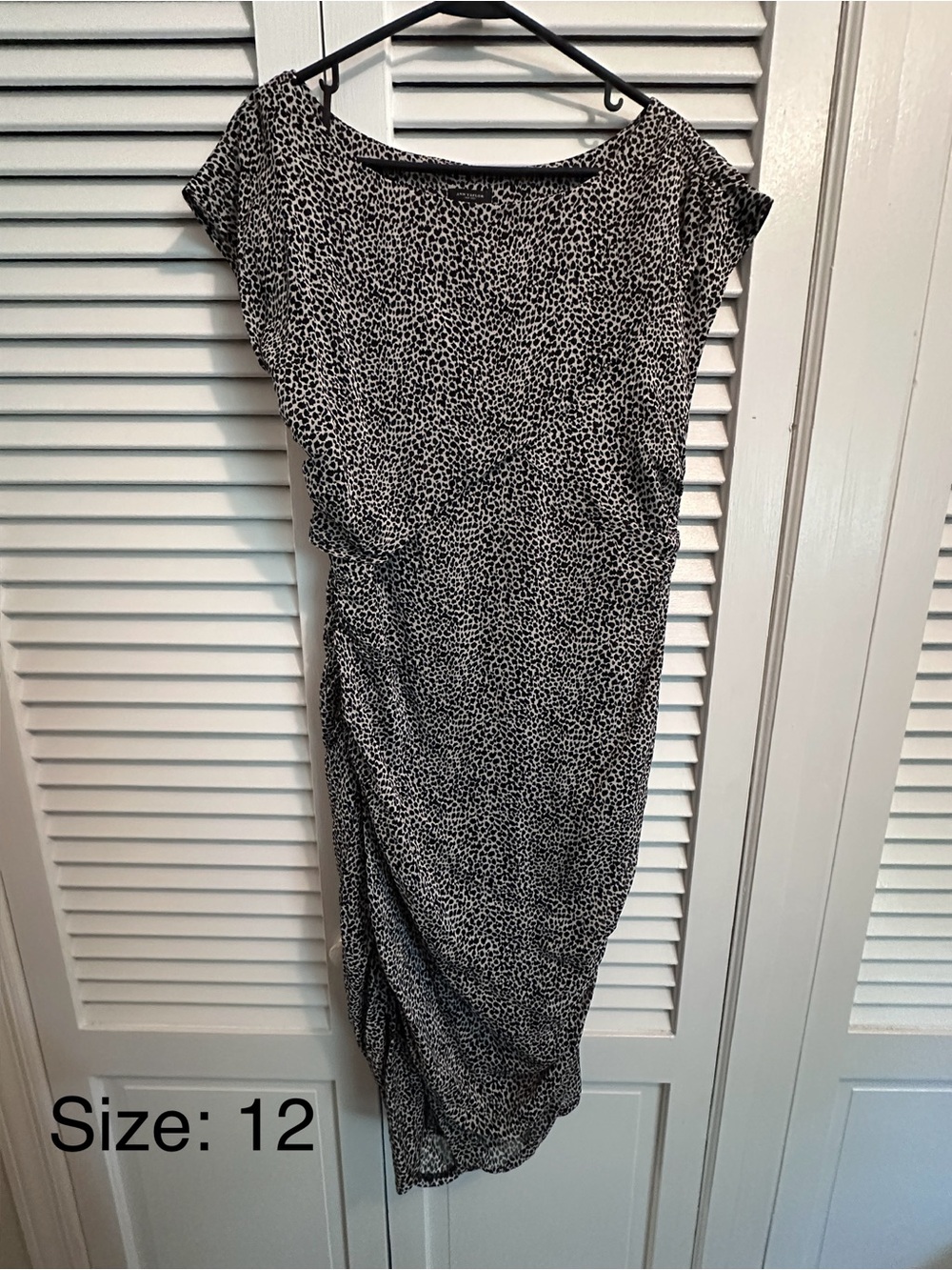 Ann Taylor Black and White Leopard Midi Dress